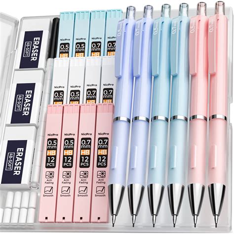 Nicpro Set Pcs Mm Pastel Mechanical Pencils Tubes Hb