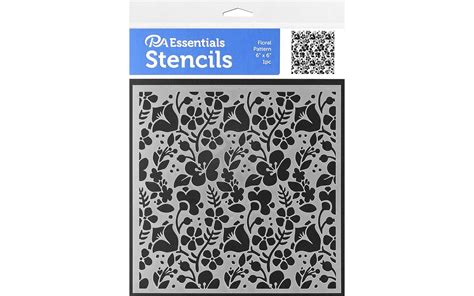 Pa Essentials Stencil Floral Pattern For Painting On Wood Canvas