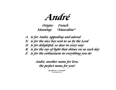 Meaning of Andre - LindseyBoo