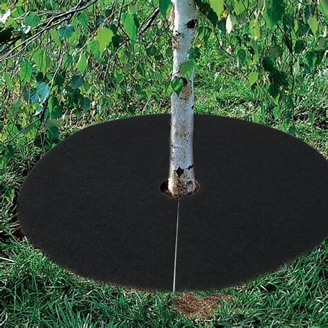 Everso Durable Tree Mulch Ring Mat Non Woven Round Weed Barrier And Root Protector For Landscape