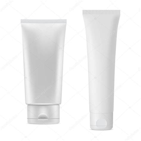 Tubo de crema cosmética de plástico blanco contenedor de vectores en