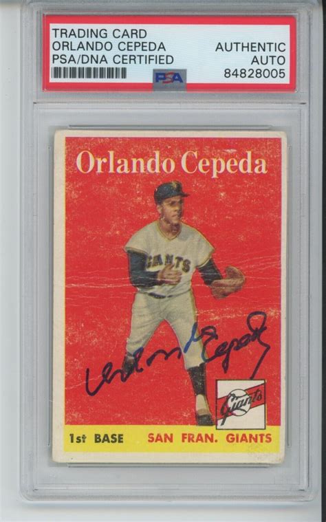 1958 Topps Orlando Cepeda Signed Autograph 343 Auto Giants PSA HOF RC