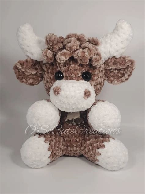 Brown Highland Cow Velvet Plushie Crochet Amigurumi Nursery Etsy Artofit