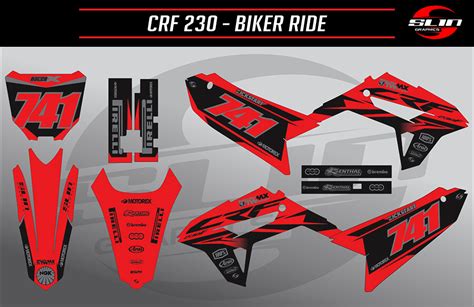 Kit Adesivo Crf 230 Honda Black Line Slin Graphics