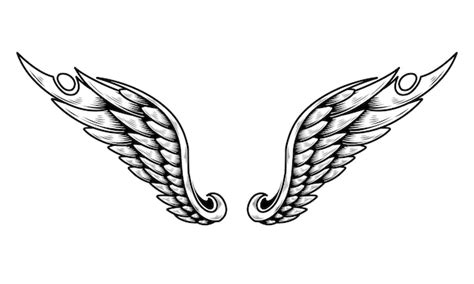 Conception De Tatouage D Ailes D Ange De Vecteur Vecteur Premium