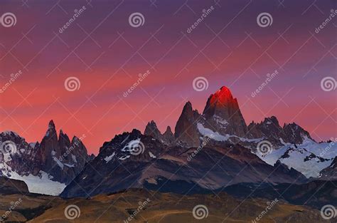 Mount Fitz Roy at Sunrise, Patagonia, Argentina Stock Photo - Image of ...