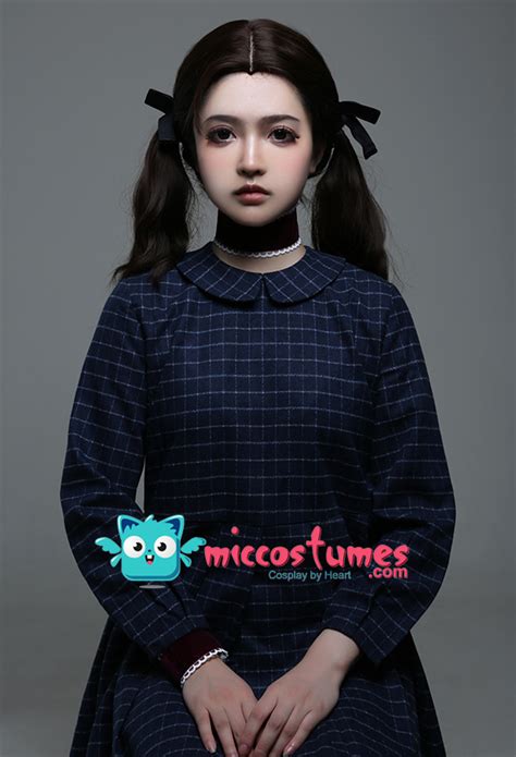 Orphan Esther Girl Cosplay Costume Blue Plaid Dress for Halloween ...