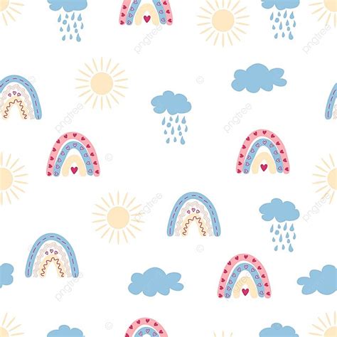 Rainbow Seamless Pattern In Pastel Colors Background Wallpaper