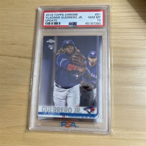 Topps Chrome Vladimir Guerrero Jr Rookie Rc Card Psa Blue