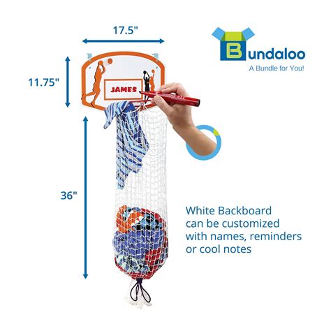 Bundaloo Basketball Bedroom Hamper Over The Door 2 In 1 Hanging Hoop