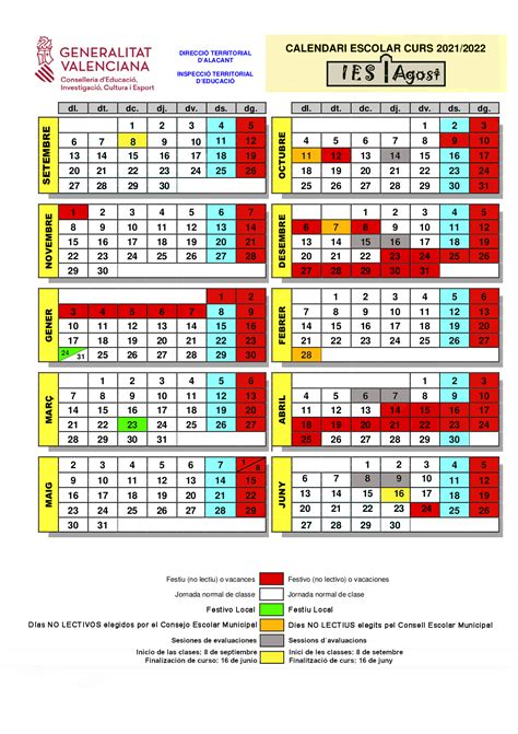 Calendario Escolar Curso 2021 2022 Images