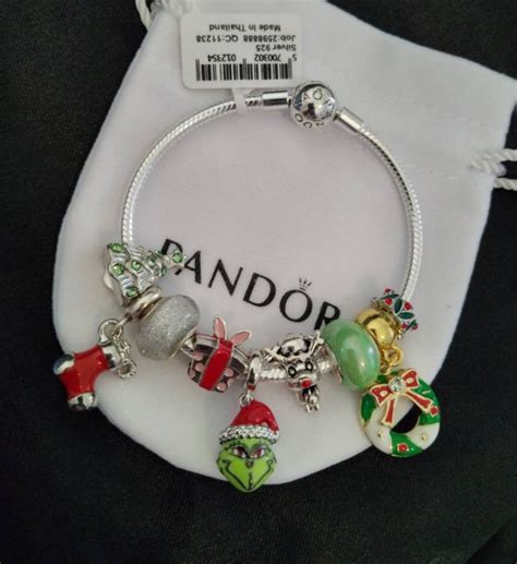 Pandora Bracelet With Grinch Themed Charms - Etsy