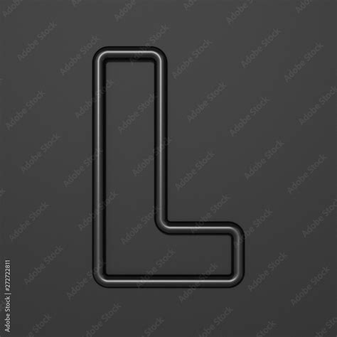 Black Outline Font Letter L 3d Stock Illustration Adobe Stock