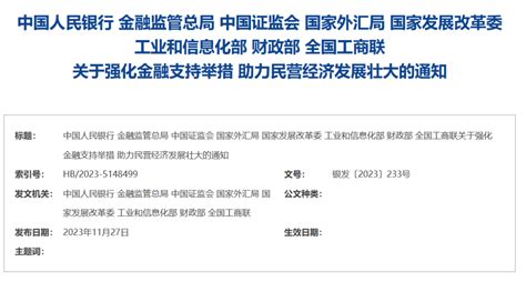 支持民營經濟“25條”來了！央行、證監會等八部門聯合發文 新浪香港