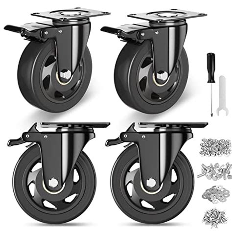 4 Inch Caster Wheels Heavy Duty Casters Set Of 4 Swivel Casters With