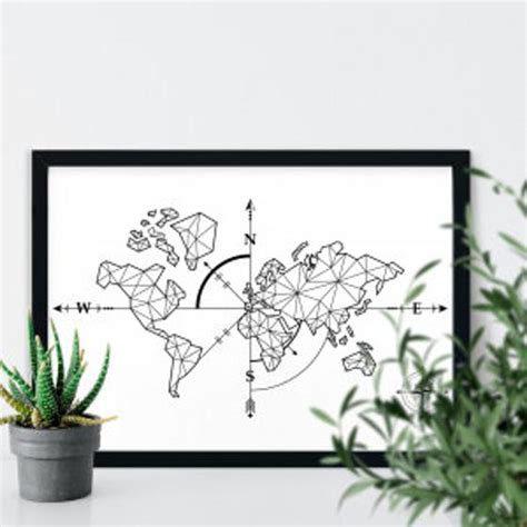 Quadro Decorativo Mapa Mundi Rosa Dos Ventos Caverna Quadros Quadro