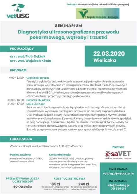 Seminarium Typu Live Scan Diagnostyka Ultrasonograficzna Przewodu