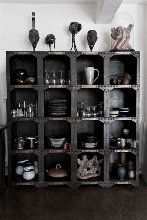 Industrial Chic Dark Monochrome Shelving Magic In Industrial