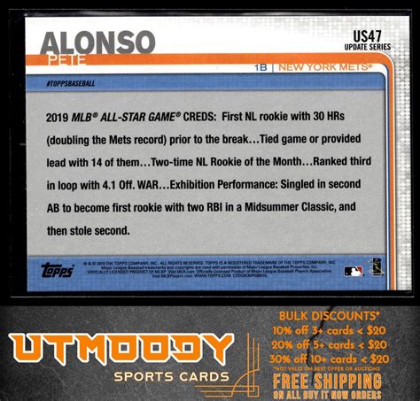 2019 Topps Update US47 Pete Alonso New York Mets EBay