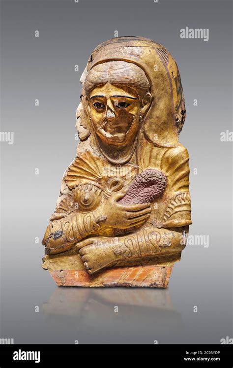 Ancient Egyptian Roman female mummy mask, limestone, Roman Period, 2nd ...