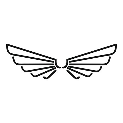 Cute wings icon, outline style 14503930 Vector Art at Vecteezy