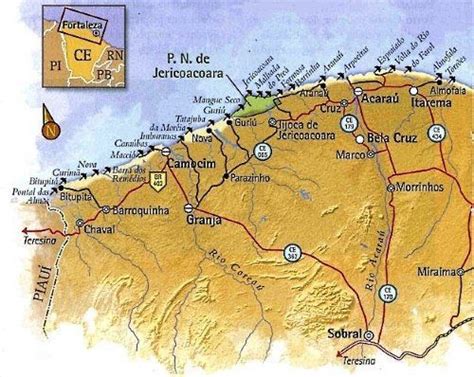 Praias Do Ceara Mapa - Mapa Praia do Ceará-Litoral Oeste | Praias do ceara, Ceara, Litoral