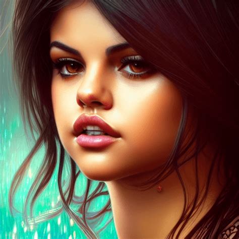 Selena Gomez Portrait · Creative Fabrica