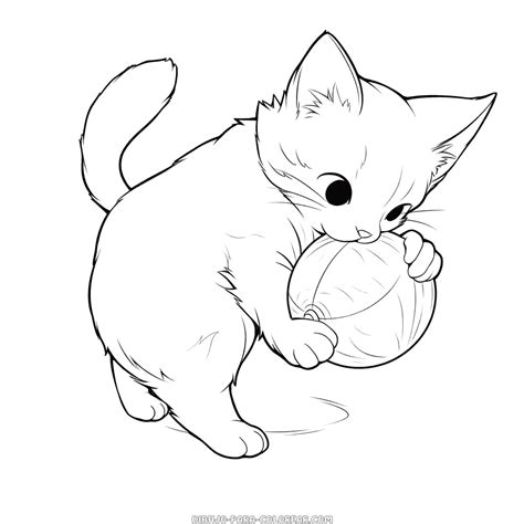 Dibujo De Gato Jugando Para Colorear Dibujo Para Colorear