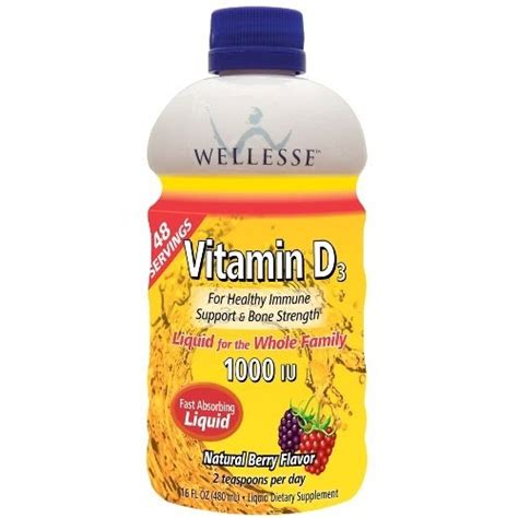 Diet And Nutrition Guide Wellesse Vitamin D3 Liquid 1000 Iu Natural