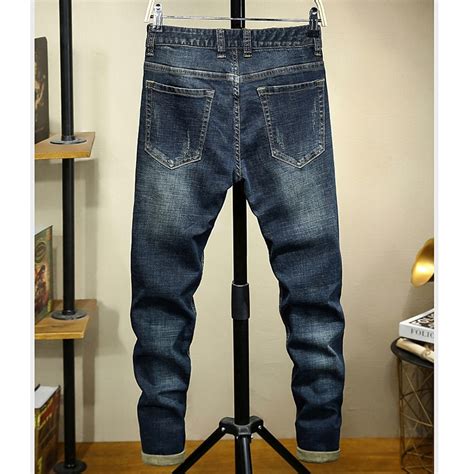 Sokotoo Men S Character Letters Embroidery Denim J Grandado