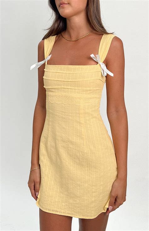 Taylor Yellow Tie Back Mini Dress Yellow Mini Dress Mini Dress Yellow Dress