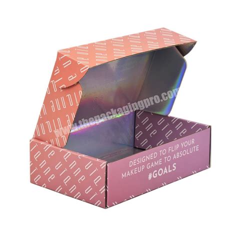 Custom Logo Corrugated Paper Hologram Shipping Mailing Box Holographic Mailer Boxes