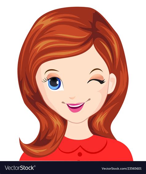 Winking Girl Clipart Image