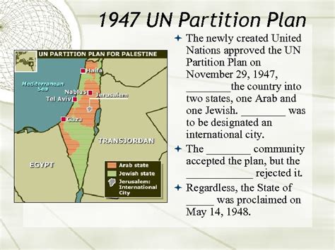 Israeli-Palestinian conflict WWII-Present 1947 UN Partition Plan