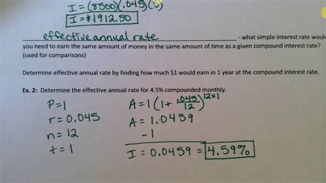 Math 118 11 2 D Effective Annual Rate Youtube