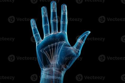 Clear X ray image illustrating a human hand joint and bone structure ...