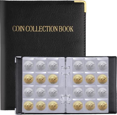 AIEX 10 Pages 120 Pockets Coin Collecting Holder Album With Leather