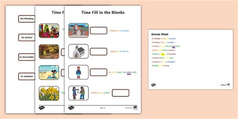 Colourful Semantics Time Fill In The Blanks Activity