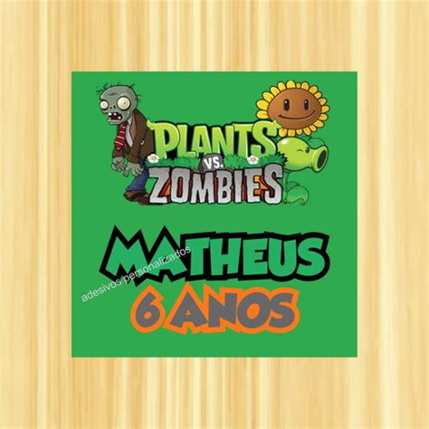 Adesivo Caixa Acrílica Plants vs Zombies Elo7