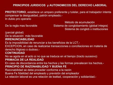 Principios Del Derecho Laboral Completo Ppt