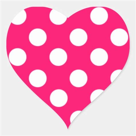 Polka Dot Hearts Heart Sticker Zazzle