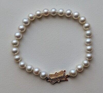 Vintage MIKIMOTO BLUE LAGOON 6 5 7MM 7 Akoya Pearl 14K 585 Gold Clasp