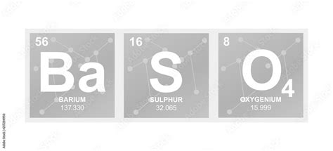 Vector Symbol Of Barium Sulfate Which Is White Crystalline Solid On The