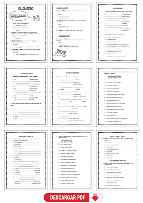 Práctica Para Encontrar El Sujeto Y Completar Las Oraciones