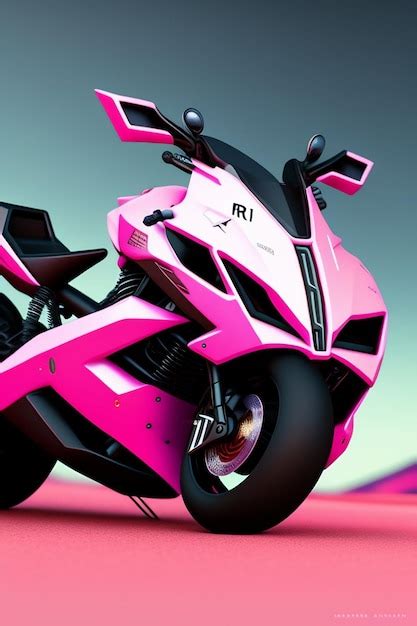 Premium Photo | A pink motorcycle with the word on the front