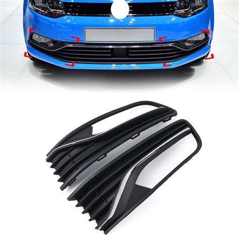 For Vw Polo V Hatchback R X Front Bumper Lower Fog Light Grill W