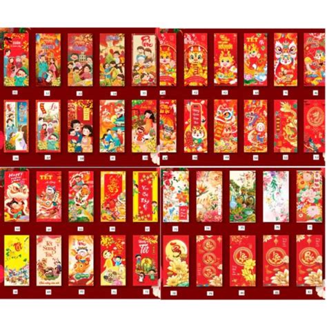 Sỉ 1000 bao lì xì HOT tặng kèm túi ninong giấy in đẹp loại 1 Shopee Việt Nam