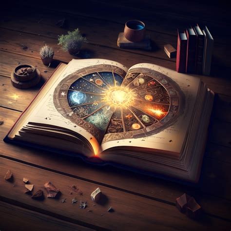 A book with a picture of the sun and planets inside it. | Premium AI ...