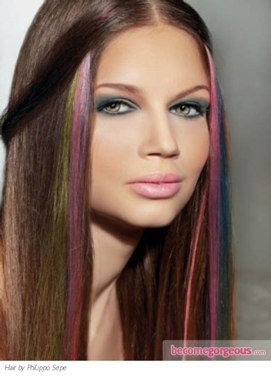 Rainbow Hair Highlights | Makeup Tips and Fashion