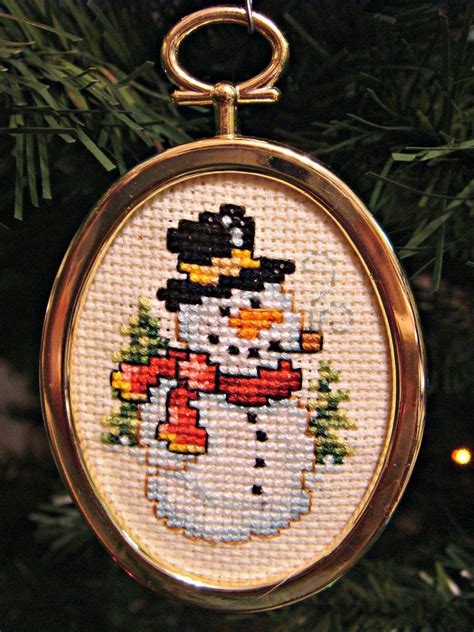 Snowman Ornament Cross Stitch Patterns Christmas Pumpkin Cross